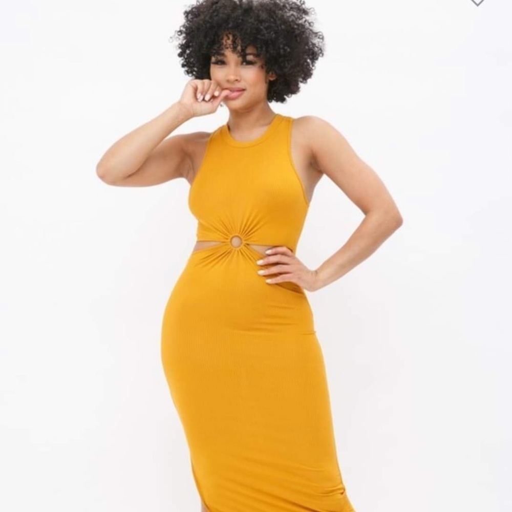 All Brunched Up Maxi Dress ( Mustard)